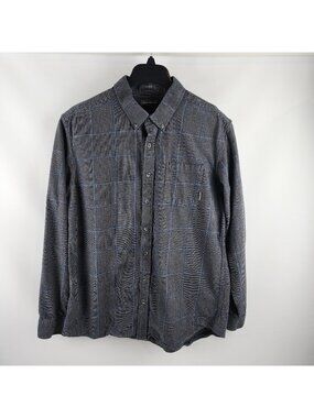 Eddie Bauer Shirt Mens TL Classic Fit Long Sleeve Button Up Plaid Blue Black